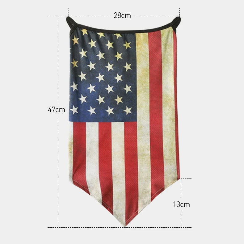 Gezichtsdoek masker anti vliegen vuil mond- en nekbeschermer bandana met oorhaken.