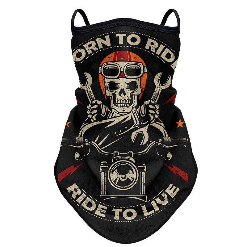 Gezichtsdoek masker anti vliegen vuil mond- en nekbeschermer bandana met oorhaken.