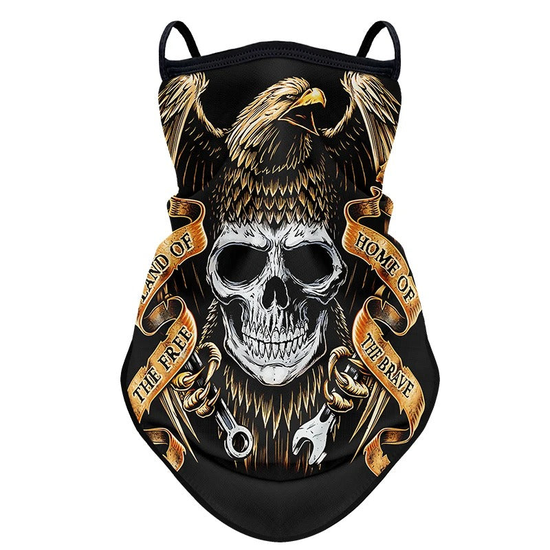 Gezichtsdoek masker anti vliegen vuil mond- en nekbeschermer bandana met oorhaken.