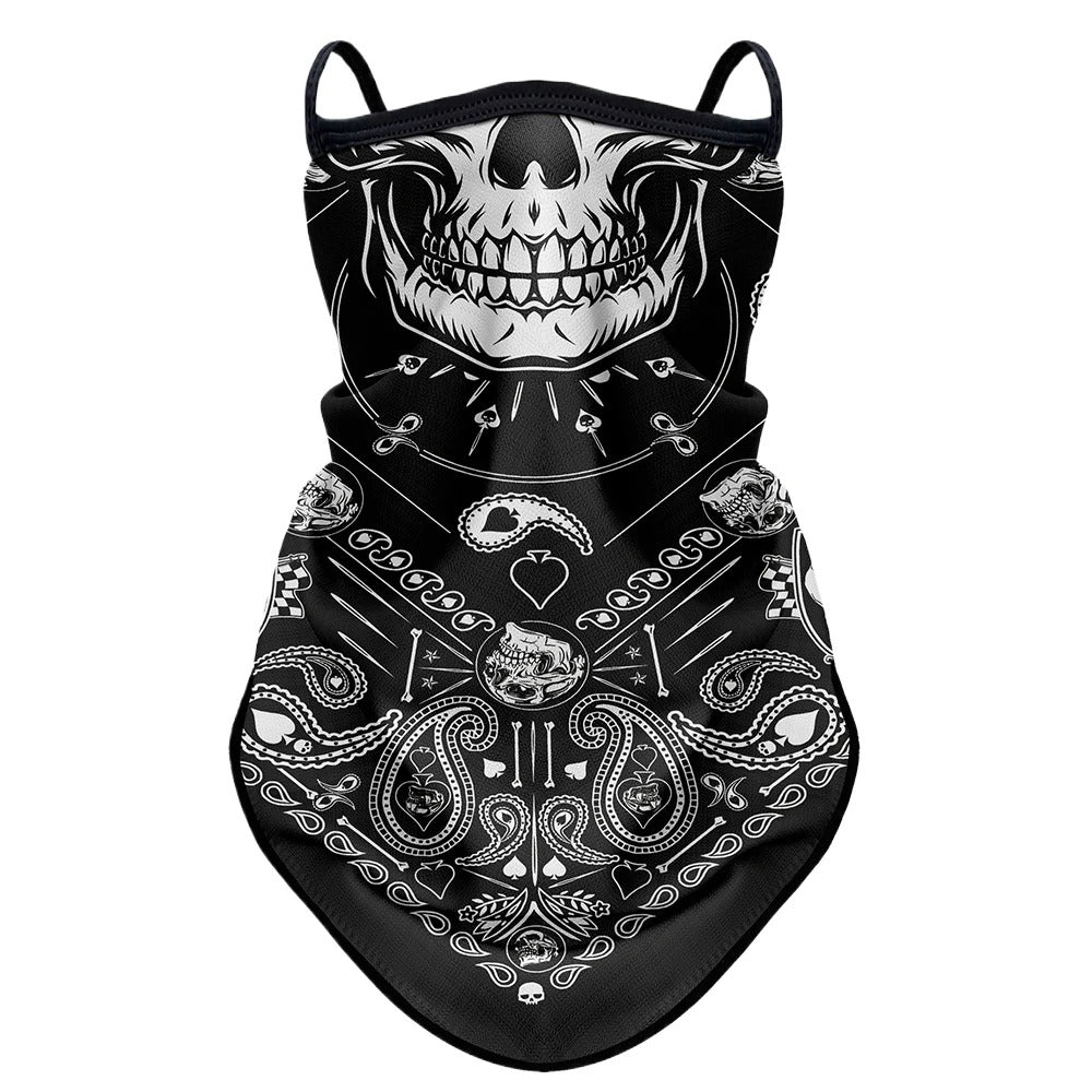 Gezichtsdoek masker anti vliegen vuil mond- en nekbeschermer bandana met oorhaken.