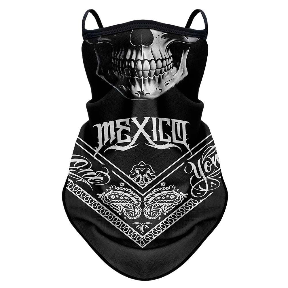 Gezichtsdoek masker anti vliegen vuil mond- en nekbeschermer bandana met oorhaken.