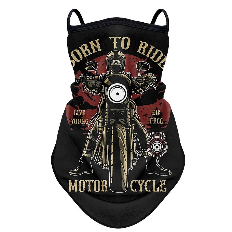 Gezichtsdoek masker anti vliegen vuil mond- en nekbeschermer bandana met oorhaken.