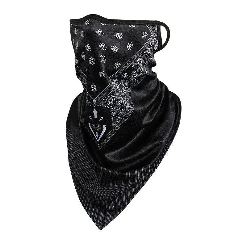 Gezichtsdoek masker anti vliegen vuil mond- en nekbeschermer bandana met oorhaken.