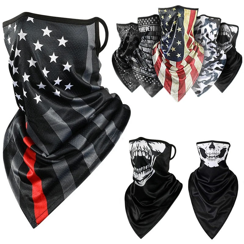 Gezichtsdoek masker anti vliegen vuil mond- en nekbeschermer bandana met oorhaken.