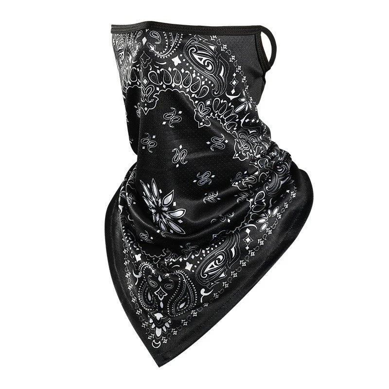 Gezichtsdoek masker anti vliegen vuil mond- en nekbeschermer bandana met oorhaken.
