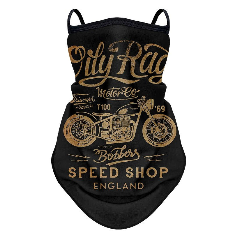 Gezichtsdoek masker anti vliegen vuil mond- en nekbeschermer bandana met oorhaken.