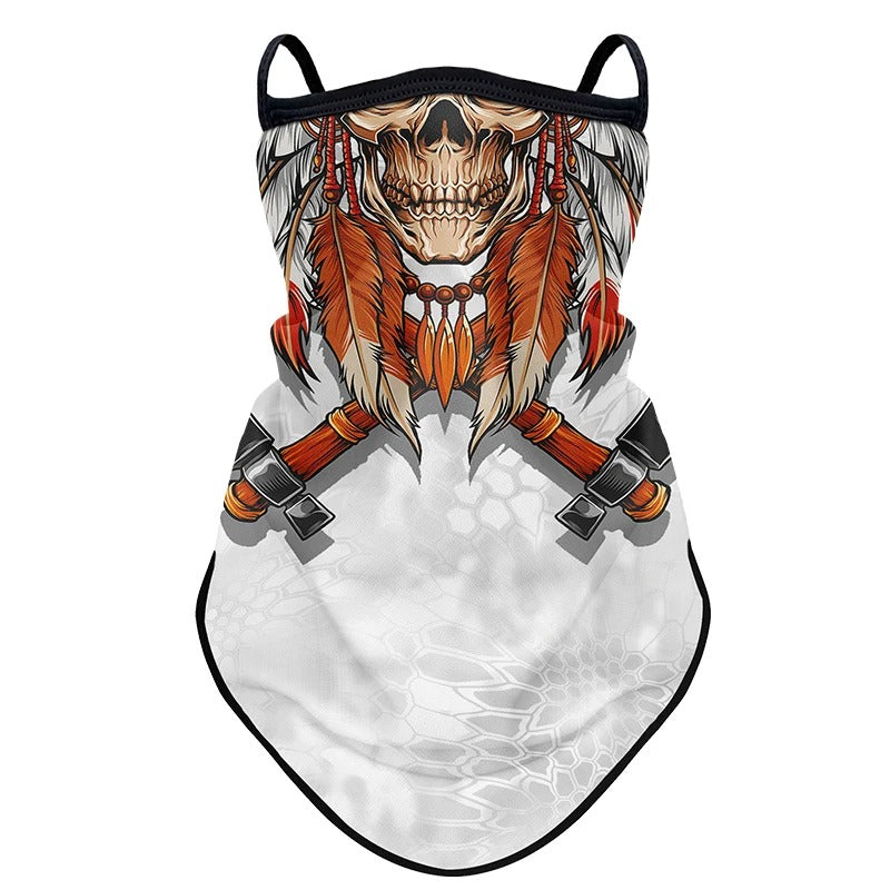 Gezichtsdoek masker anti vliegen vuil mond- en nekbeschermer bandana met oorhaken.