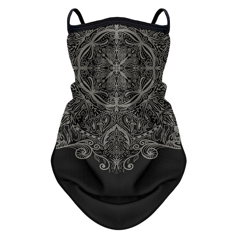Gezichtsdoek masker anti vliegen vuil mond- en nekbeschermer bandana met oorhaken.