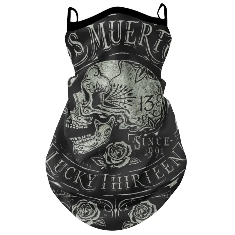 Gezichtsdoek masker anti vliegen vuil mond- en nekbeschermer bandana met oorhaken.