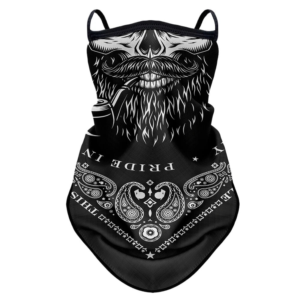 Gezichtsdoek masker anti vliegen vuil mond- en nekbeschermer bandana met oorhaken.