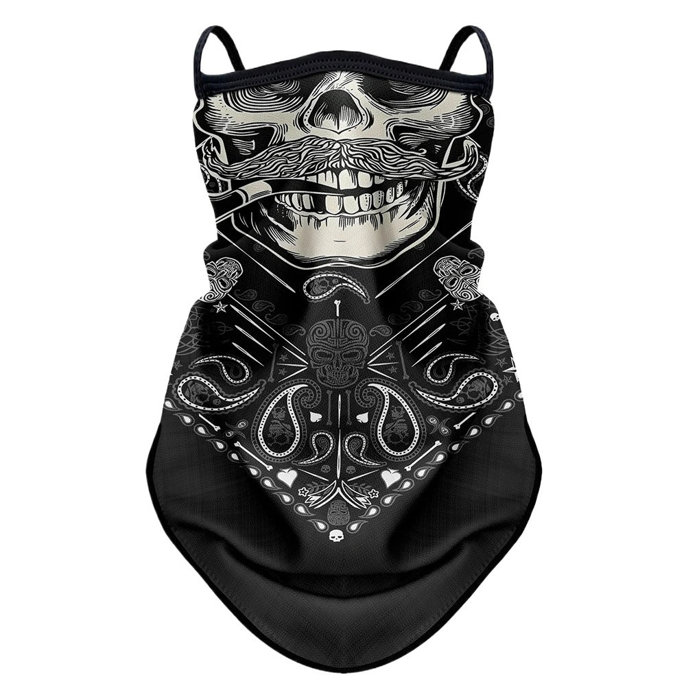 Gezichtsdoek masker anti vliegen vuil mond- en nekbeschermer bandana met oorhaken.